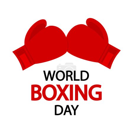 Ilustración de Día mundial del boxeo puñetazo guante, ilustración de arte vectorial. - Imagen libre de derechos