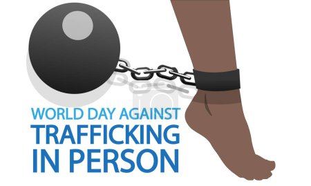 Illustration for Against trafficking in person female leg, vector art illustration. - Royalty Free Image