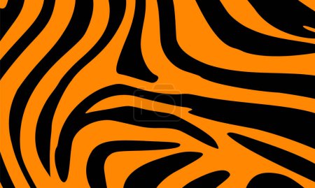 Téléchargez les illustrations : Tiger Day International motif texture tigre bande orange, illustration d'art vectoriel. - en licence libre de droit