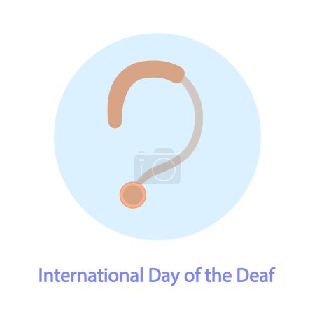 Illustration for Deaf Day International hearing aid, vector art illustration. - Royalty Free Image