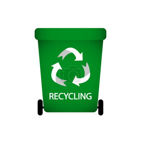 Illustration for Recycle Day recycling bin, vector art illustration. - Royalty Free Image