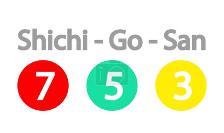 Téléchargez les illustrations : Shichi go san typographie, illustration d'art vectoriel. - en licence libre de droit