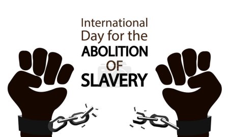Ilustración de Abolición de la esclavitud Día Internacional de las manos en cadenas, ilustración de arte vectorial. - Imagen libre de derechos
