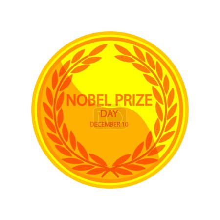Ilustración de Medalla del Día del Premio Nobel, ilustración del arte vectorial. - Imagen libre de derechos
