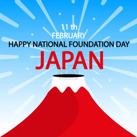 Téléchargez les illustrations : Fête nationale du Japon Volcan, illustration d'art vectoriel. - en licence libre de droit