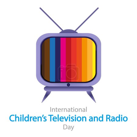 Ilustración de Día Internacional de la Televisión y la Radio Infantil, ilustración del arte vectorial. - Imagen libre de derechos