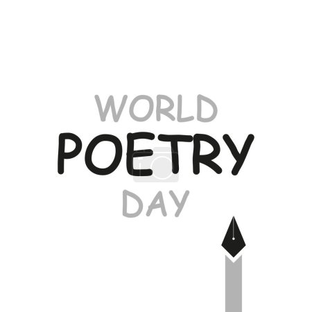 Poetry day world pen, vector art illustration.