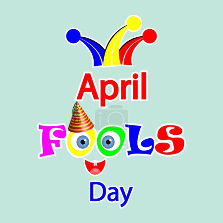 Illustration for Fools day april typography, vector art illustration. - Royalty Free Image