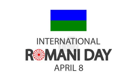 Roma Day Internationale Typografie und Flagge, Vektor Art Illustration.