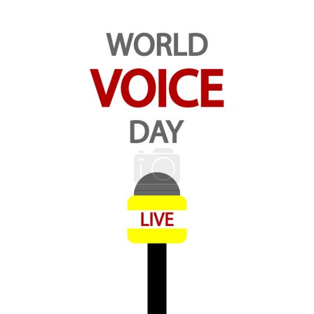 Téléchargez les illustrations : Voice Day Microphone mondial, illustration d'art vectoriel. - en licence libre de droit