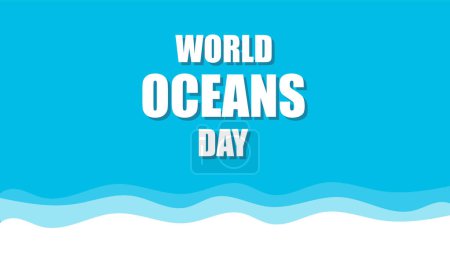 Oceans world day background, vector art illustration.