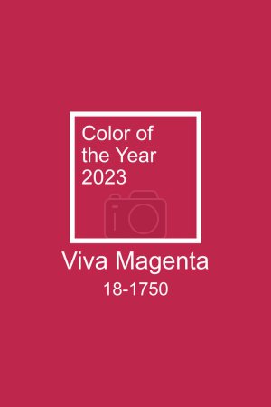 Foto de Demostración de color de 2023 años. Viva Magenta. Fondo magenta con el color de texto del año 2023 - Imagen libre de derechos