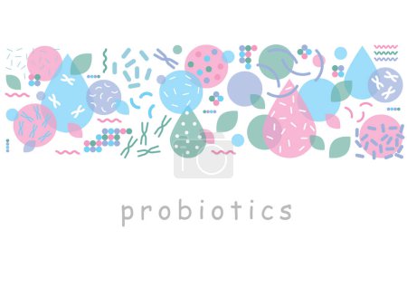 Probiotika Bakterien Vektor-Design. Designkonzept mit probiotischen Lactobacillus-Bakterien. Design mit präbiotischem, gesundem Nahrungsbestandteil