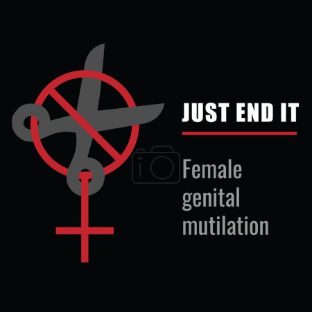 Illustration for Zero Tolerance for Female Genital Mutilation. Stop female genital mutilation. Zero tolerance for FGM. Stop female circumcision, female cutting - Royalty Free Image
