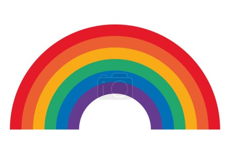 Téléchargez les illustrations : Rainbow Stripes. icône plate arc-en-ciel. Illustration vectorielle. Symbole Lgbt, signe. Conception de fierté - en licence libre de droit