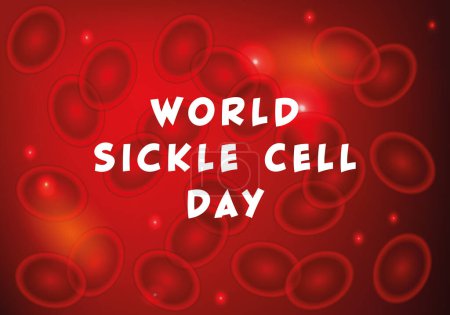 Illustration for World Sickle Cell Day (June 19). Blood cells - Royalty Free Image