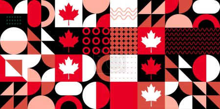 Canada day background with maple leafs. Celebration background for Victoria Day in Canada. 1st of July national holiday design. Canadian day celebration