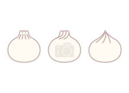 Illustration for Traditional Asian food. Steamed dumplings. Asian steamed food. Chinese Dim Sum or Dimsum - Royalty Free Image