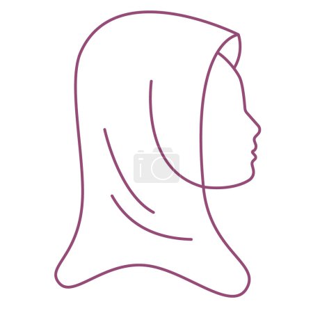 Las mujeres musulmanas firman la plantilla de diseño usando hijab con concepto moderno y elemento creativo. Mujer de belleza femenina hijab símbolo vintage natural. Hermosa mujer Hijab plantilla de icono