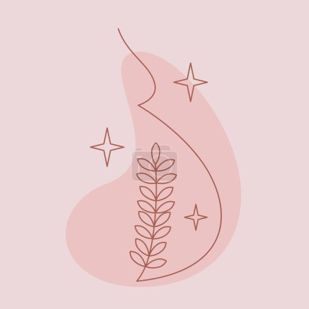Schwangere Ikone, Zeichen, Symbol. Mutterschaft, Mutterschaft, Schwangerschaft, Geburt. Doula hilft. Lineare Silhouette einer schwangeren Frau