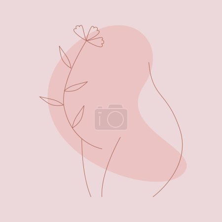 Pregnant women icon, sign, symbol. Motherhood, Maternity, Pregnancy, Childbirth. Doula assist helping. Linear silhouette of a pregnant woman