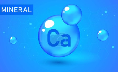 Mineral Ca Calcium blue shining pill capsule icon. Ca Calcium Vector. Mineral Blue Pill Icon. Vitamin Capsule Pill Icon. Substance For Beauty, Cosmetic, Heath Promo Ads Design. 3D Mineral Complex