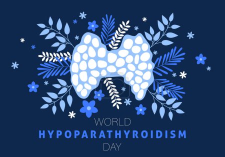 Illustration for World Hypoparathyroidism Day. Medical, health care event. Parathyroid glands and flowers. treatment and prevention. Medicine and health concept - Royalty Free Image