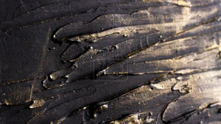 Foto de Texture black textural stripes with golden plating - Imagen libre de derechos