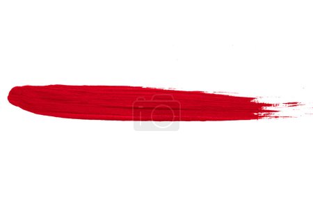 Téléchargez les photos : Texture brushstroke of red color paint on white background isolated - en image libre de droit