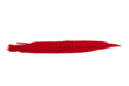 Téléchargez les photos : Texture brushstroke of red color paint on white background isolated - en image libre de droit