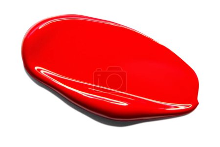 Téléchargez les photos : Frottis de peinture rouge brillante. Le frottis est rouge. - en image libre de droit