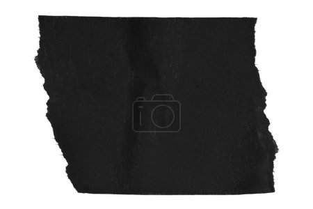 Téléchargez les photos : Un morceau de ruban de papier noir sur fond blanc. - en image libre de droit