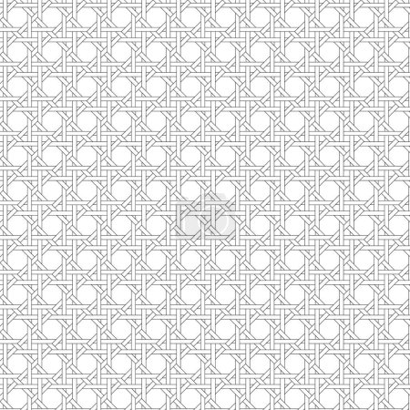 black monoline vector wicker lattice background pattern