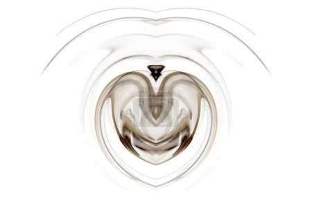 Foto de Fotos creativas con humo, fotografía abstracta simétrica de formas adquiridas por el humo que emula la forma del sexo femenino, sobre un fondo blanco. - Imagen libre de derechos
