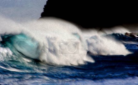 Fotomalerei, illustriertes Foto, mit Relief-Ölgemälde-Effekt, Wellen und das brechende Meer an der Küste von Teneriffa,