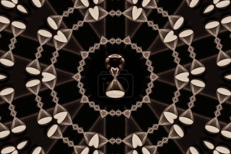  Hourglass,   abstract composition of a photography with a central motif that develops in a kaleidoscopic way,
