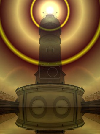 Photo for The lighthouse of divine light, the light of energy, the light of love and the light of intelligence.The lighthouse that guides us in the search for personal fulfillment.hypnotic image for meditatio - Royalty Free Image