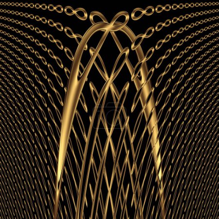 diseño simétrico de signo de infinito dorado sobre fondo negro, serie de variaciones artísticas del signo matemático del Infinito, representa el concepto de Infinito. también se llama lemniscate.