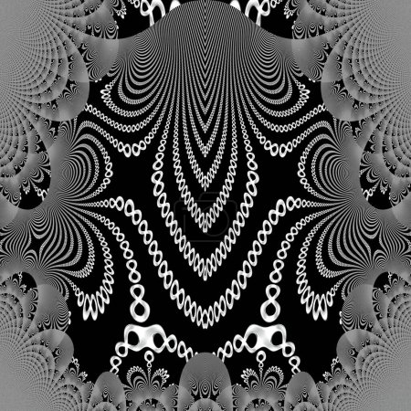 conception symétrique du signe de l'infini d'argent sur fond noir, série de variations artistiques du signe mathématique de l'infini, représente le concept de l'infini. est aussi appelé lemniscate.