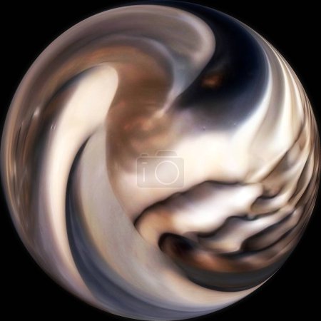 Foto de Mandala de espesa niebla, cubre el planeta, no deja ver la verdad, mandala para la meditación, detener el diálogo interno, composición abstracta circular - Imagen libre de derechos