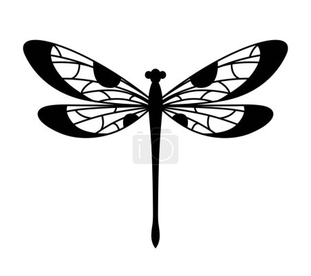 Téléchargez les illustrations : Dragonfly vecteur. Objet isolé sur fond blanc. - en licence libre de droit