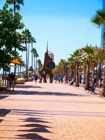 Photo for Memorial to the old Spanish Currency the Peseta on  the promenade in Fuengirola on the Costa Del Sol Spain - Royalty Free Image
