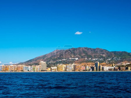 Photo for Shoreline of Fuengirola as seen from the Sea on Spain's Costa Del Sol - Royalty Free Image