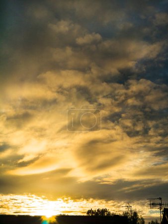 Photo for Dramatic sunset over Lancashire in the north of England in late august - Royalty Free Image