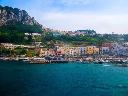 Photo for He waterfron on the island of Capri which has been a resort island since Roman times . It is situated in the Gulf of Naples and is covered with architecture from all the successive generations - Royalty Free Image