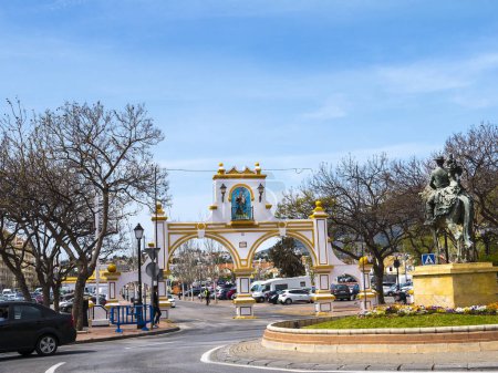 Photo for The Market and Feria Ground in Fuengirola on the Costa del Sol Spain.There is a  weekly Flea Market and a Market selling essential items such as clothes,fruit & food. Ferias(Festivals)which feature traditional  music and dancing also take place here - Royalty Free Image