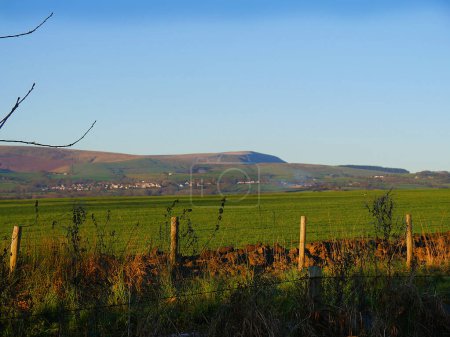 Photo for Pendle Hill in Lancashire with surrounding farmland - Royalty Free Image
