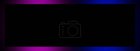 Foto de Abstract blurred gradient in blue magenta colors and black frame background. Colorful smooth banner template. Used to display product, advertisement website concept. Magic space banner. Romantic style - Imagen libre de derechos