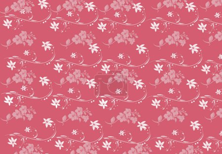 Foto de Patrón floral rosa sin costuras. Fondo rosa contemporánea. Flores simples textura repetida. Fondo de banner de estilo moderno. Fondo de patrón de primavera abstracto para sitio web, Hermoso lienzo para revista - Imagen libre de derechos