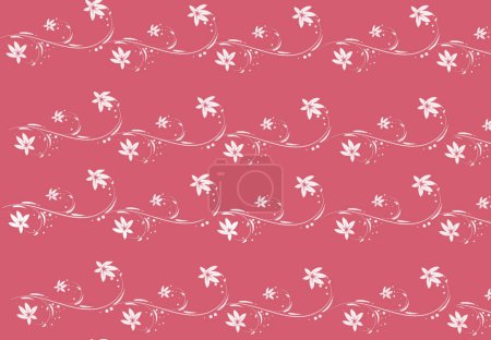 Foto de Patrón floral rosa sin costuras. Fondo rosa contemporánea. Flores simples textura repetida. Fondo de banner de estilo moderno. Fondo de patrón de primavera abstracto para sitio web, Hermoso lienzo para revista - Imagen libre de derechos